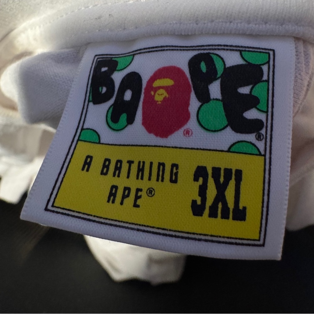 Bape White Tee With Multicolor Logo Patch - image 2